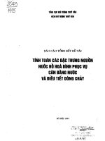 Tính toán các đặc trưng nguồn nước hồ Hòa Bình phục vụ cân bằng nước và điều tiết dòng chảy