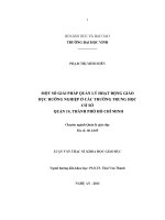 Một số giải pháp quản lý hoạt động giáo dục hướng nghiệp ở các trường trung học cơ sở quận 10, thành phố hồ chí minh