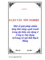 luận văn một số giải pháp nhằm tăng khả năng cạnh tranh trong dự thầu xây dựng ở công ty xây dựng và trang trí nội thất