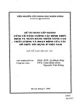 Củng cố tăng cường các hình thức dịch vụ ngân hàng nhằm nâng cao chất lượng và hoạt động của các tổ chức tín dụng ở Việt Nam