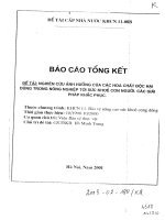 Nghiên cứu ảnh hưởng của các hóa chất độc hại dùng trong nông nghiệp tới sức khỏe côn người. Các giải pháp khắc phục