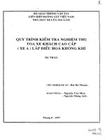 Quy trình kiểm tra nghiệm thu toa xe khách cấp cao (xe A) lắp điều hòa không khí