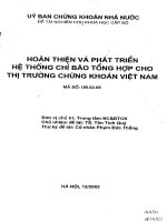 Hoàn thiện và phát triển hệ thống chỉ báo tổng hợp cho thị trường chứng khoán Việt Nam