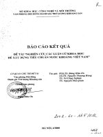 Nghiên cứu các luận cứ khoa học để xây dựng tiêu chuẩn nước khoáng Việt Nam