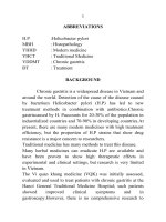 nghiên cứu tác dụng của cao lỏng vị quản khang trên bệnh nhân viêm dạ dày mạn tính helicobacter pylori dương tính (tóm tắt tiếng anh)