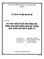 Sự thay đổi cơ cấu đời sống của nông dân miền Đông Nam Bộ trong quá trình đổi mới ở nước ta