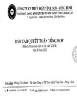 công ty cổ phần thủy điện vĩnh sơn sông hinh báo cáo quyết toán tổng hợp phần kế toán sản xuất và kế toán xdcb quý 2 năm 2012
