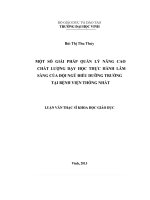 Một số giải pháp quản lý nâng cao chất lượng dạy học thực hành lâm sàng của đội ngũ điều dưỡng trưởng tại bệnh viện thống nhất