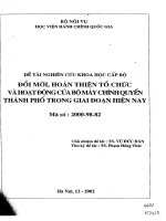 Đổi mới, hoàn thiện tổ chức và hoạt động của bộ máy chính quyền thành phố trong giai đoạn hiện nay