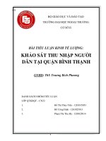 khảo sát thu nhập của người dân tại một quận trên địa bàn tp hồ chí minh