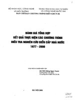 Đánh giá tổng hợp kết quả thực hiện các chương trình điều tra nghiên cứu biển cấp Nhà Nước 1977 đến 2000