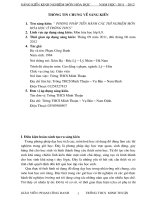 skkn: phương pháp tiến hành các thí nghiệm môn hóa học ở trường THCS