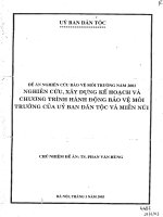 Nghiên cứu, xây dựng kế hoạch và chương trình hành động bảo vệ môi trường của ủy bạn dân tộc và miền núi