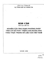 Nghiên cứu ứng dụng phương pháp tính chỉ số phát triển con người (HDI) theo thực trạng số liệu ở Việt Nam