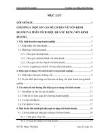 Chuyên đề tốt nghiệp: Phân tích hiệu quả sử dụng vốn kinh doanh tại công ty TNHH một thành viên sản xuất và thương mại Minh Chiến