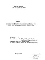 Ứng dụng hệ thống tài khoản Quốc Gia vào công tác thống kê cân đối ở nước ta