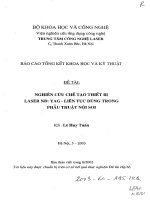 Nghiên cứu thiết kế chế tạo thiết bị LASER ND YAG liên tục dùng trong phẫu thuật nội soi