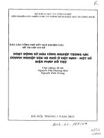 Hoạt động sở hữu công nghiệp trong các doanh nghiệp vừa và nhỏ ở Việt Nam. Một số biện pháp hỗ trợ