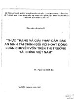 Thực trạng và giải pháp đảm bảo an ninh tài chính đối với hoạt động luận chuyển vốn trên thị trường tài chính Việt Nam