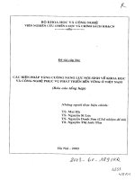 Các biện pháp tăng cường năng lực nội sinh về khoa học và công nghệ phục vụ phát triển bền vững ở Việt Nam