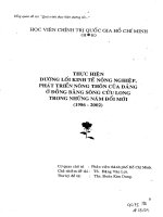 Thực hiện đường lối phát triển nông nghiệp, nông thôn của Đảng ở đồng bằng Sông Cửu Long trong những năm đổi mới 2