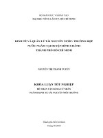 Khóa luận tốt nghiệp kinh tế và quản lý tài nguyên nước trường hợp nước ngầm tại huyện bình chánh thành phố hồ chí minh