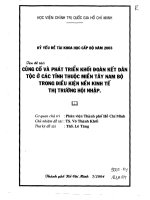 Củng cố và phát triển khối đoàn kết dân tộc ở các tỉnh thuộc miền Tây Nam Bộ trong điều kiện nền kinh tế thị trường hội nhập