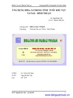 áp dụng phương pháp tuyến nối áp lực trong xử lý nước cấp với nguồn nước mặt