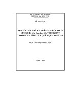 Nghiên cứu thành phần nguyên tố vi lượng b, mn, cu, zn, mo, trong đất trồng cam ở huyện quỳ hợp  nghệ an