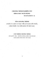 Cơ sở lý luận và thực tiễn áp dụng hối phiếu, lệnh phiếu vào nền kinh tế Việt Nam