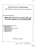 Đánh giá mô hình chuyển đổi của tổ chức nghiên cứu và phát triển