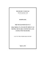Một số giải pháp quản lý hoạt động của tổ chuyên môn ở các trường trung học cơ sở huyện lang chánh, tỉnh thanh hóa