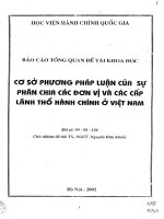 Cơ sở phương pháp luận của sự phân chia các đơn vị và các cấp lãnh thổ hành chính ở Việt Nam