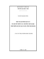 Một số giải pháp quản lý tổ chuyên môn ở các trường trung học phổ thông huyện quan sơn, tỉnh thanh hóa