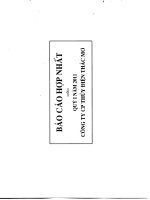 báo cáo hợp nhất quý 1 năm 2011 công ty cổ phần thủy điện thác mơ