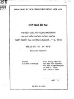 Nghiên cứu xây dựng mô hình mạng viễn thông nông thôn phát triển tại huyện Hưng Hà tỉnh Thái Bình