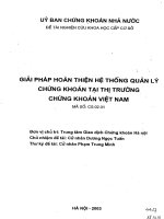 Giải pháp hoàn thiện hệ thống quản lý chứng khoán tại thị trường chứng khoán Việt Nam