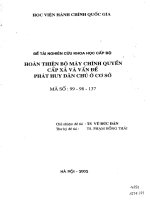 Hoàn thiện bộ máy chính quyền cấp xã và vấn đề phát huy dân chủ ở cơ sở