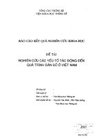 Nghiên cứu các yếu tố tác động đến quá trình dân số ở Việt Nam