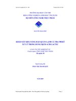 Khảo sát khả năng bảo quản lạnh cá tra philê xử lý trong dung dịch acid lactic