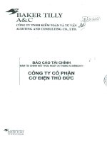 công ty cổ phần cơ điện thủ đức báo cáo tài chính năm tài chính kết thúc 31 tháng 12 năm 2011
