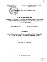 Báo cáo ứng dụng kết quả nghiên cứu để thiết kế xây dựng đê biển Cù Lao Dung tỉnh Sóc Trăng