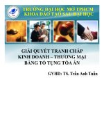 đề tài giải quyết tranh chấp kinh doanh thương mại bằng thủ tục tòa án