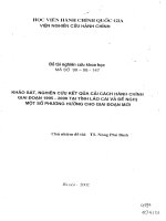 Khảo sát, nghiên cứu kết quả cải cách hành chính giai đoạn 1995 đến 2000 tại tỉnh Lào Cai và đề nghị một số phương hướng cho giai đoạn mới