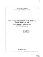 Một số đặc điểm trầm tích hiện đại vùng biển ven bờ Hải Phòng và Nghệ Tĩnh