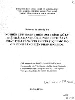 Nghiên cứu hoàn thiện qui trình xử lý phế thải chăn nuôi lợn (nước thải và chất thải rắn) ở trang trại qui mô hộ gia đình bằng phương pháp sinh học