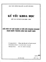 Đổi mới cơ chế quản lý doanh nghiệp nhà trước trong lĩnh vực sản xuất