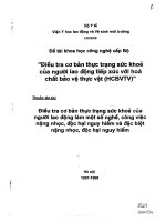 Điều tra cơ bản thực trạng sức khỏe của người lao động làm một số nghề, công việc nặng nhọc, độc hại nguy hiểm và đặc biệt nặng nhọc, độc hại nguy hiểm