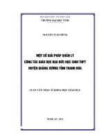 Một số giải pháp quản lý công tác giáo dục đạo đức học sinh THPT huyện quảng xương tỉnh thanh hóa