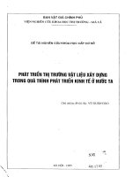 Phát triển thị trường vật liệu xây dựng trong quá trình phát triển kinh tế ở nước ta